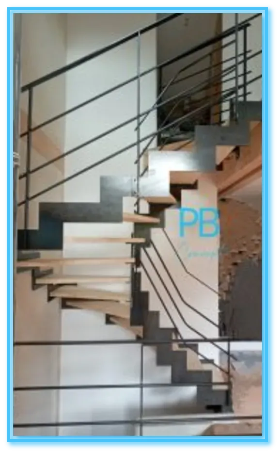 RAMBARDE ESCALIER NOIRE AVEC GARDE CORPS